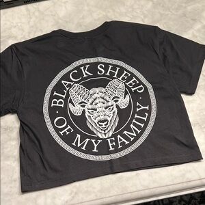 Ink Addict. Black Sheep. Crop Tshirt. Women’s medium. NWT